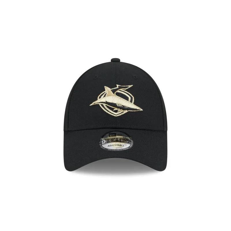 NRL Sharks 940 Snapback Cap Black/Gold front