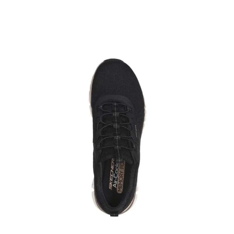 Womens Skechers Glide Step Align Black Rose Gold Top View