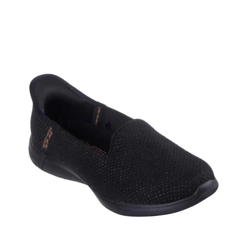 Womens Skechers OTG Luminary Black Rose Gold Front View