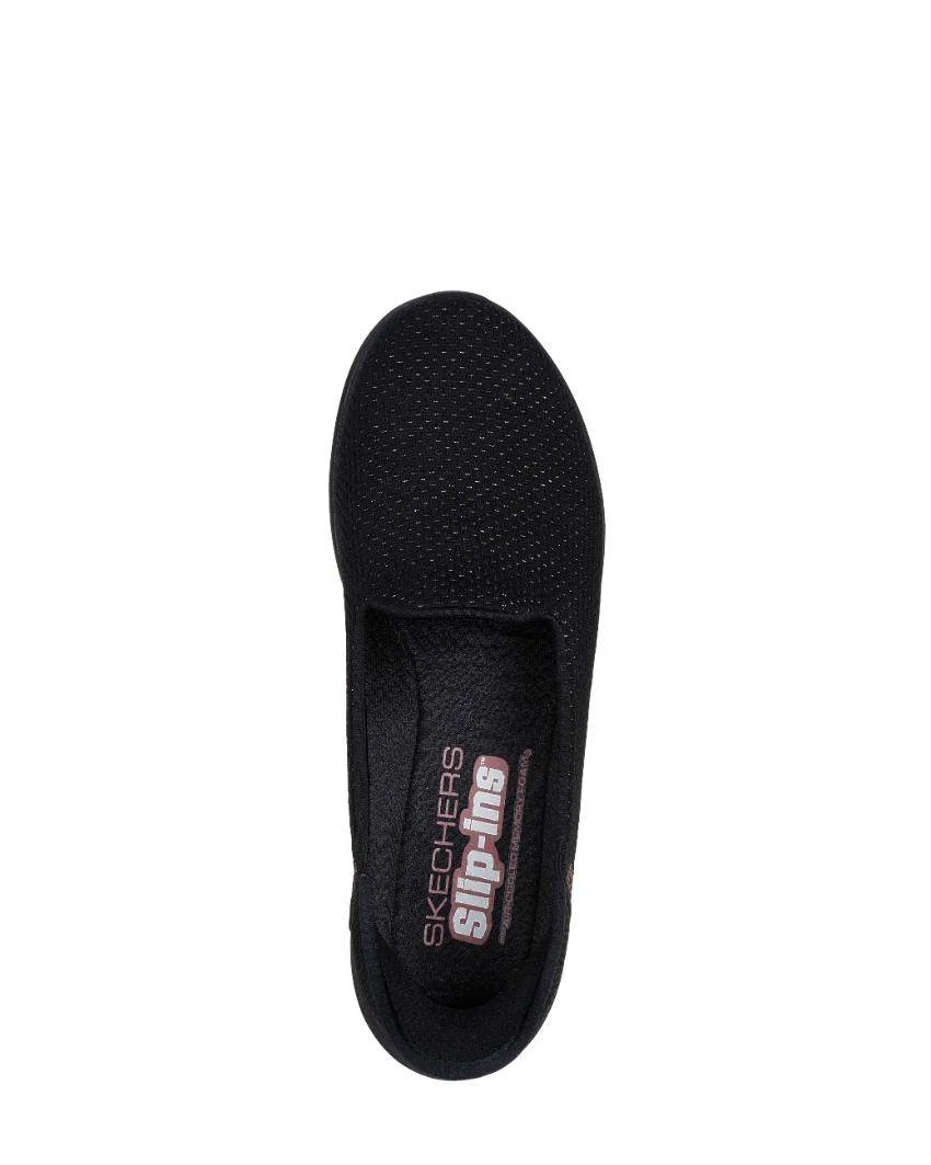Womens Skechers OTG Luminary Black Rose Gold Top View