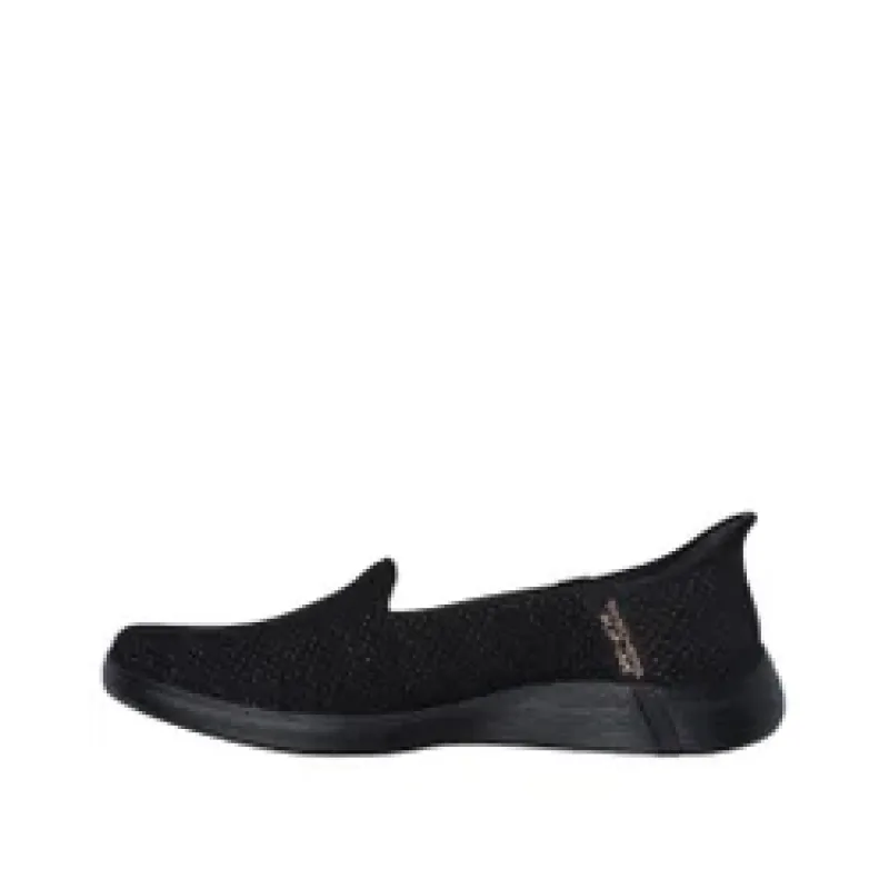 Womens Skechers OTG Luminary Black Rose Gold Left Side View