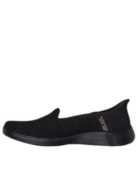 Womens Skechers OTG Luminary Black Rose Gold Left Side View