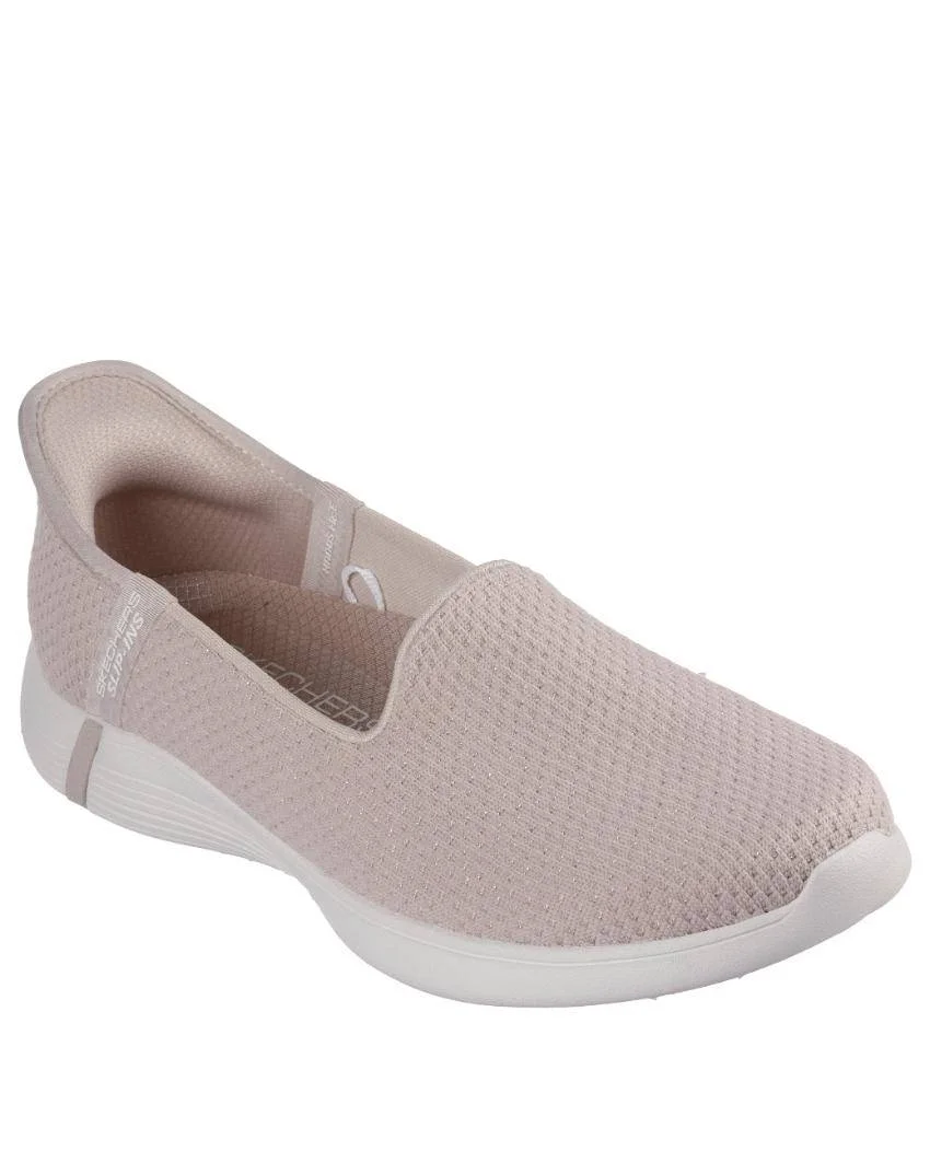 Womens Skechers OTG Luminary Taupe Gold Front View