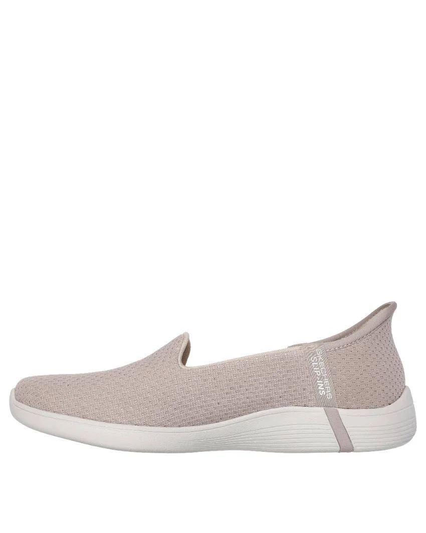 Womens Skechers OTG Luminary Taupe Gold Left Side View