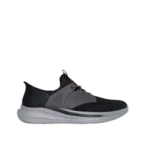Mens Skechers Slade-Caster Black Grey Right Side View