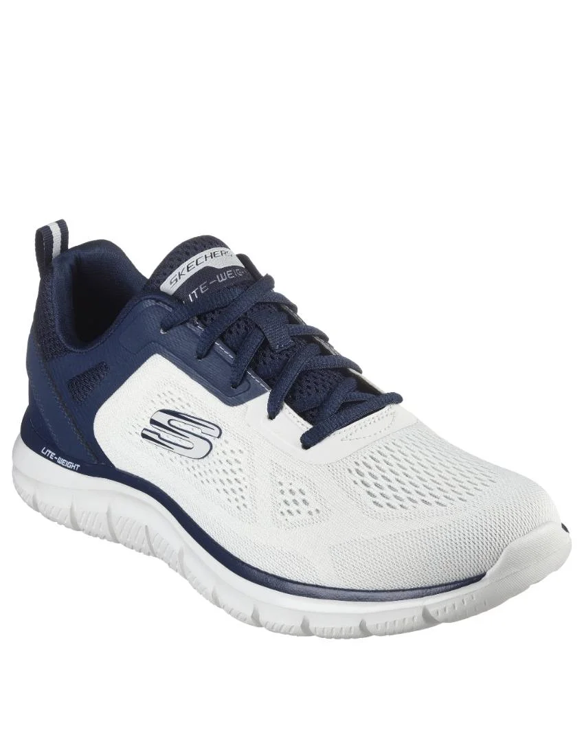 Mens Track- Broader off White Navy Front View