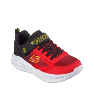 Kids Skechers Meteor-Lights-Krendox Black/Red Front View