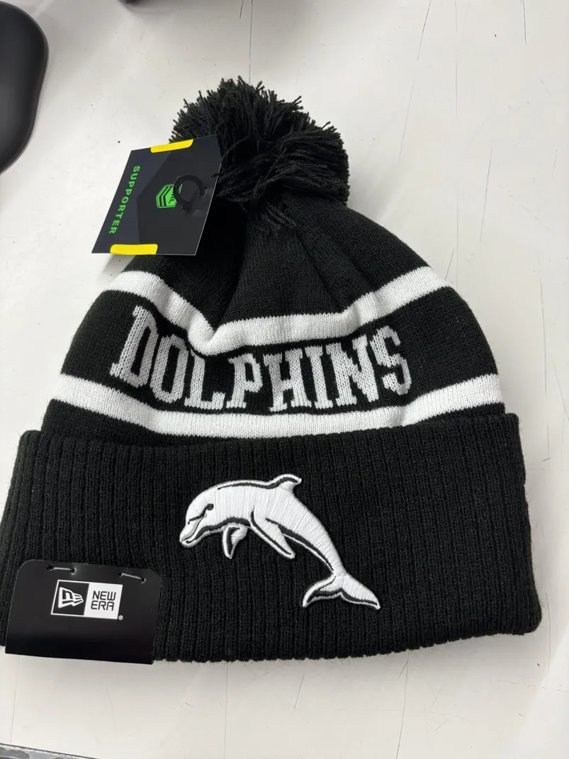 Dolphins-Beanie-Black-White-Flat-Front.webp Dolphins Beanie Black White Flat Front