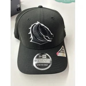 NRL Broncos 970SS Snapback Cap Black White Front View