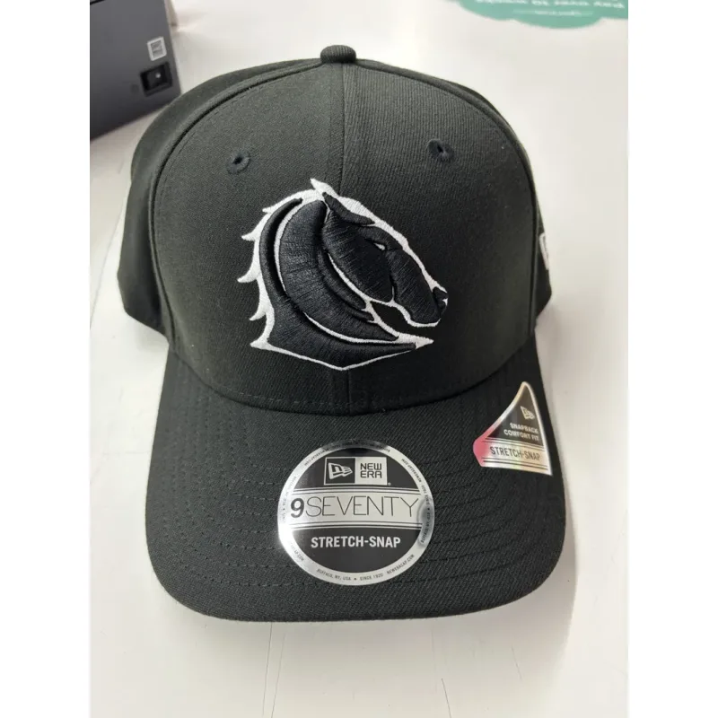 NRL Broncos 970SS Snapback Cap Black White Front View