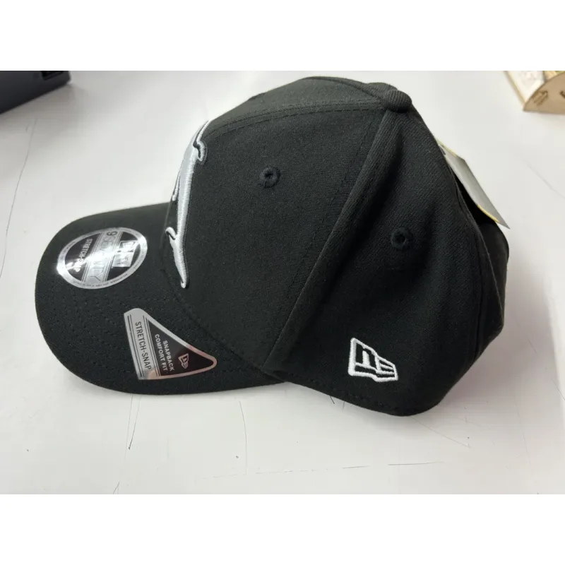 NRL Dolphins 970SS Snapback Cap Black White Left View
