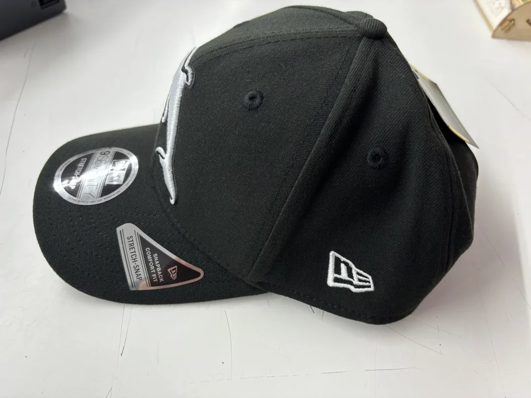 NRL Dolphins 970SS Snapback Cap Black White Left View