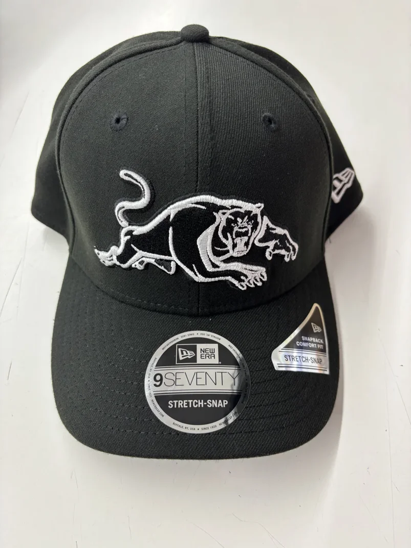NRL Panthers 970SS Snapback Cap Black White Front View