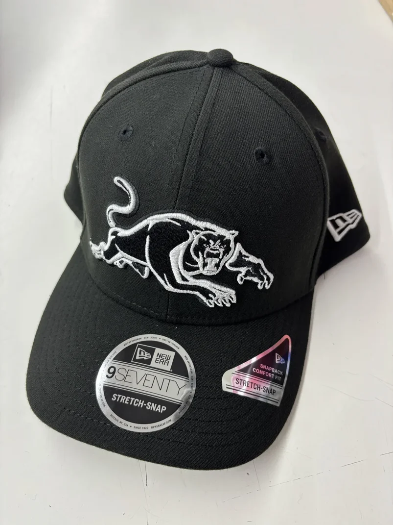 NRL Panthers 970SS Snapback Cap Black White Front Right