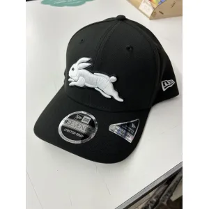NRL Rabbitohs 970SS Snapback Cap Black White Front Left View