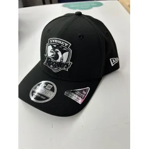 NRL Roosters 970SS Snapback Cap Black White Front Right View