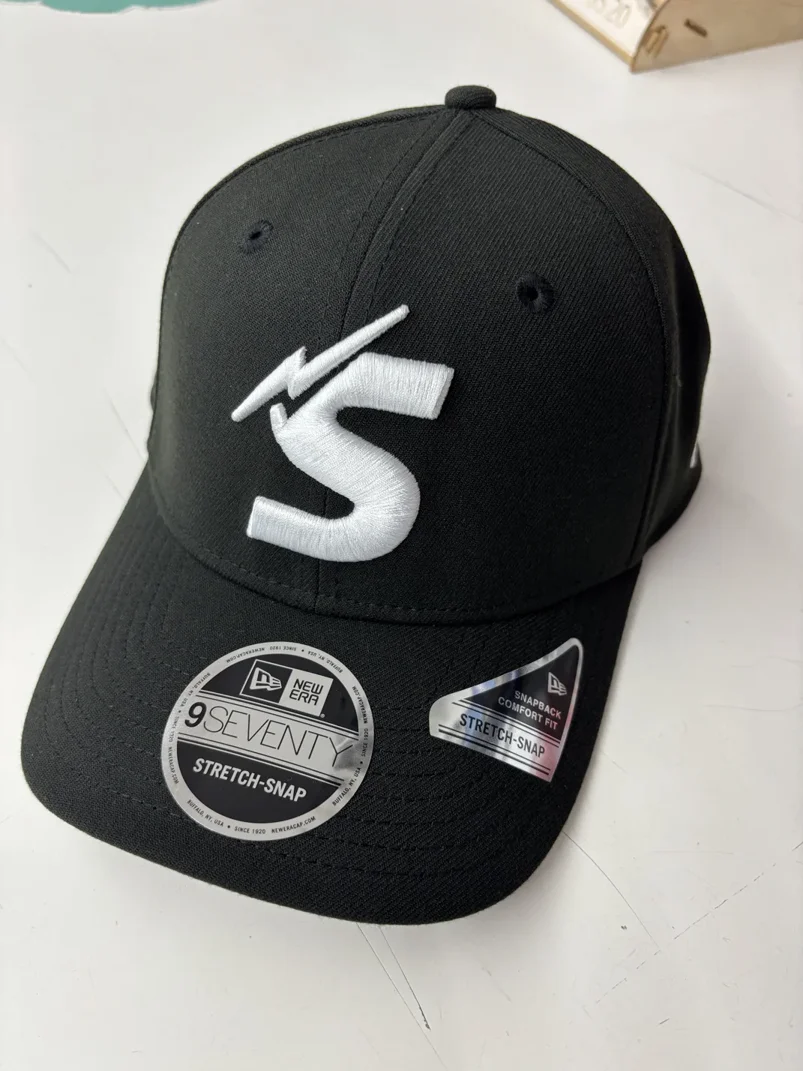 NRL Storm 970SS Snapback Cap Black White Front Right View