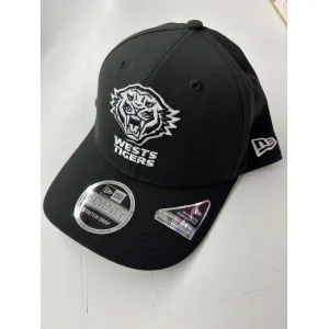 NRL Tigers 970SS Snapback Cap Black White Front Left View