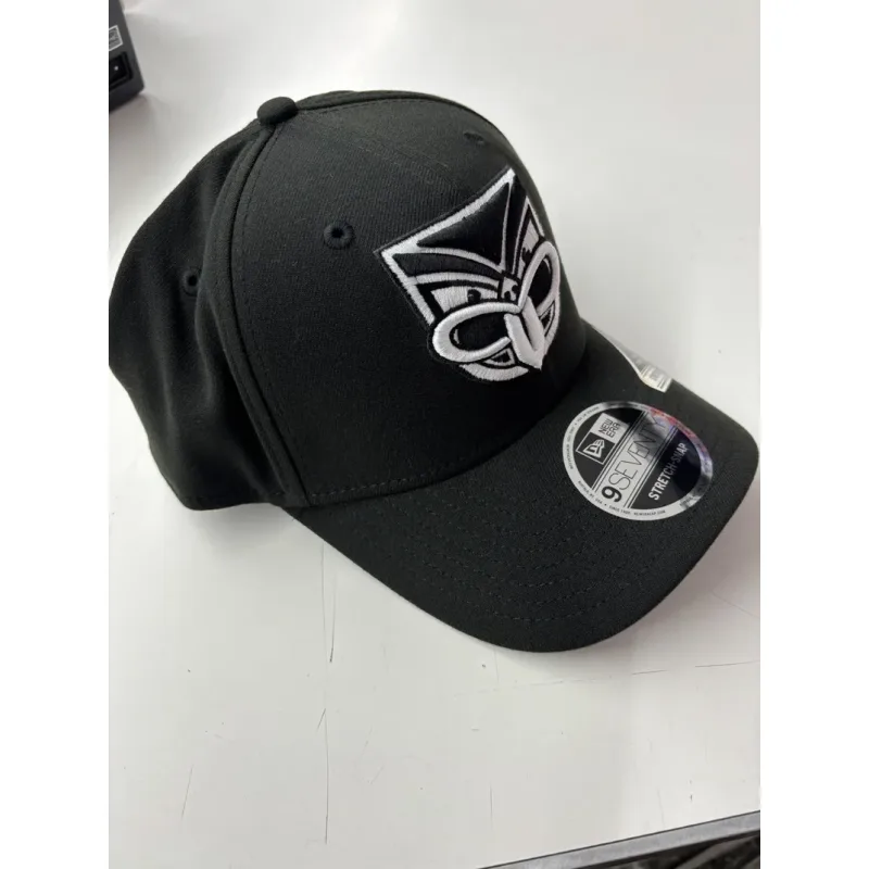 NRL Warriors 970SS Snapback Cap Black White Front Left