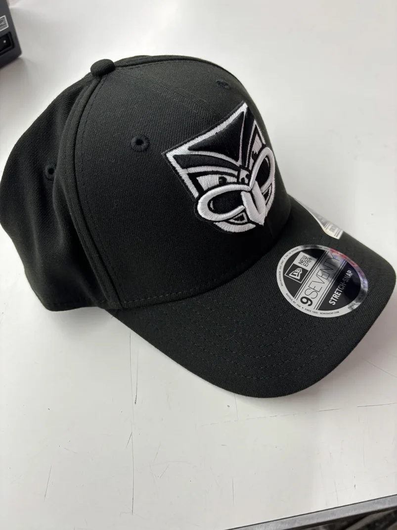 NRL Warriors 970SS Snapback Cap Black White Front Left