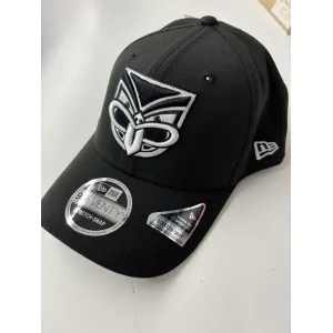 NRL Warriors 970SS Snapback Cap Black White Front Right View