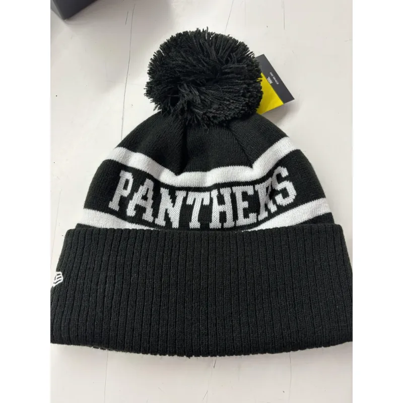 Panthers Beanie Black White Flat Back