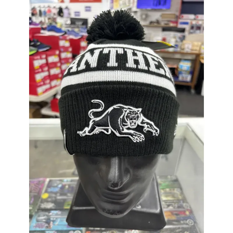 Panthers Beanie Black White Front