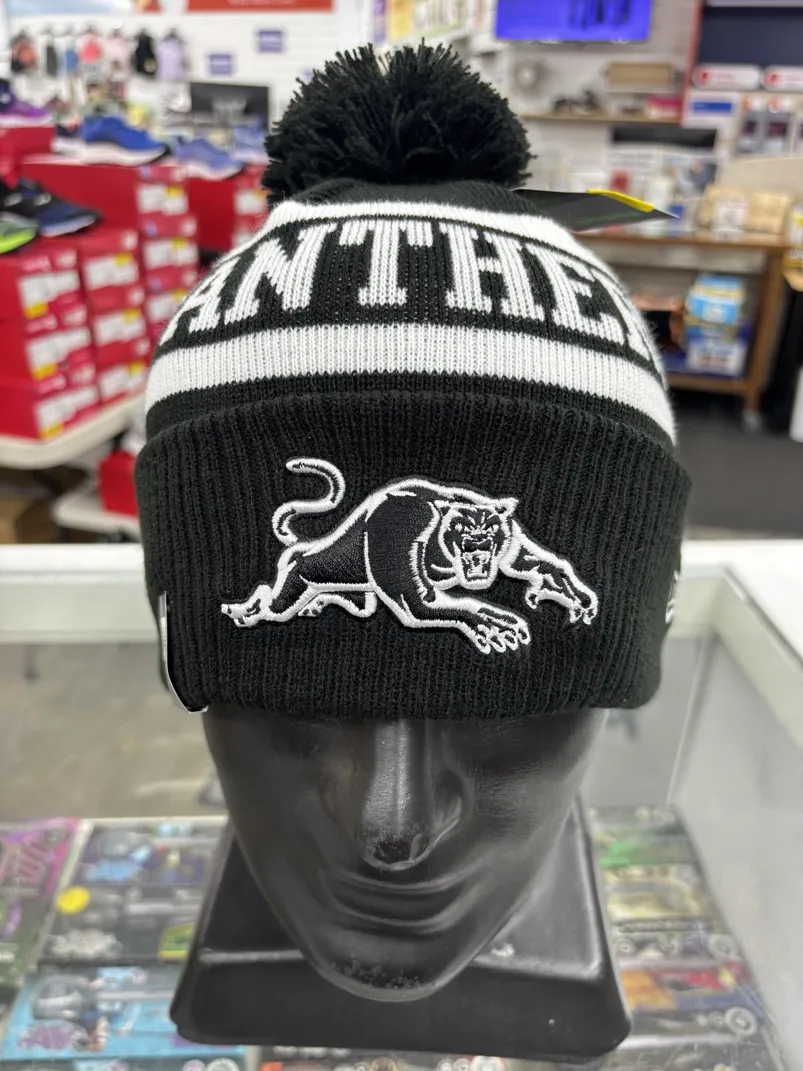Panthers Beanie Black White Front