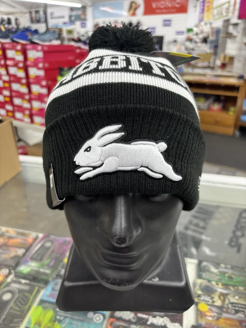 Rabbitohs Beanie Black White Front