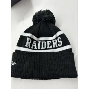 Raiders Beanie Black White Flat Back