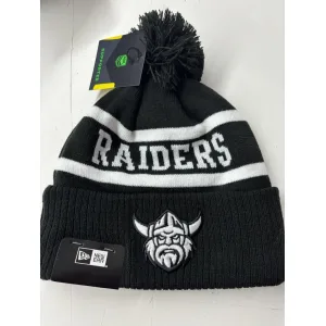 Raiderrs Beanie Black White Flat Front