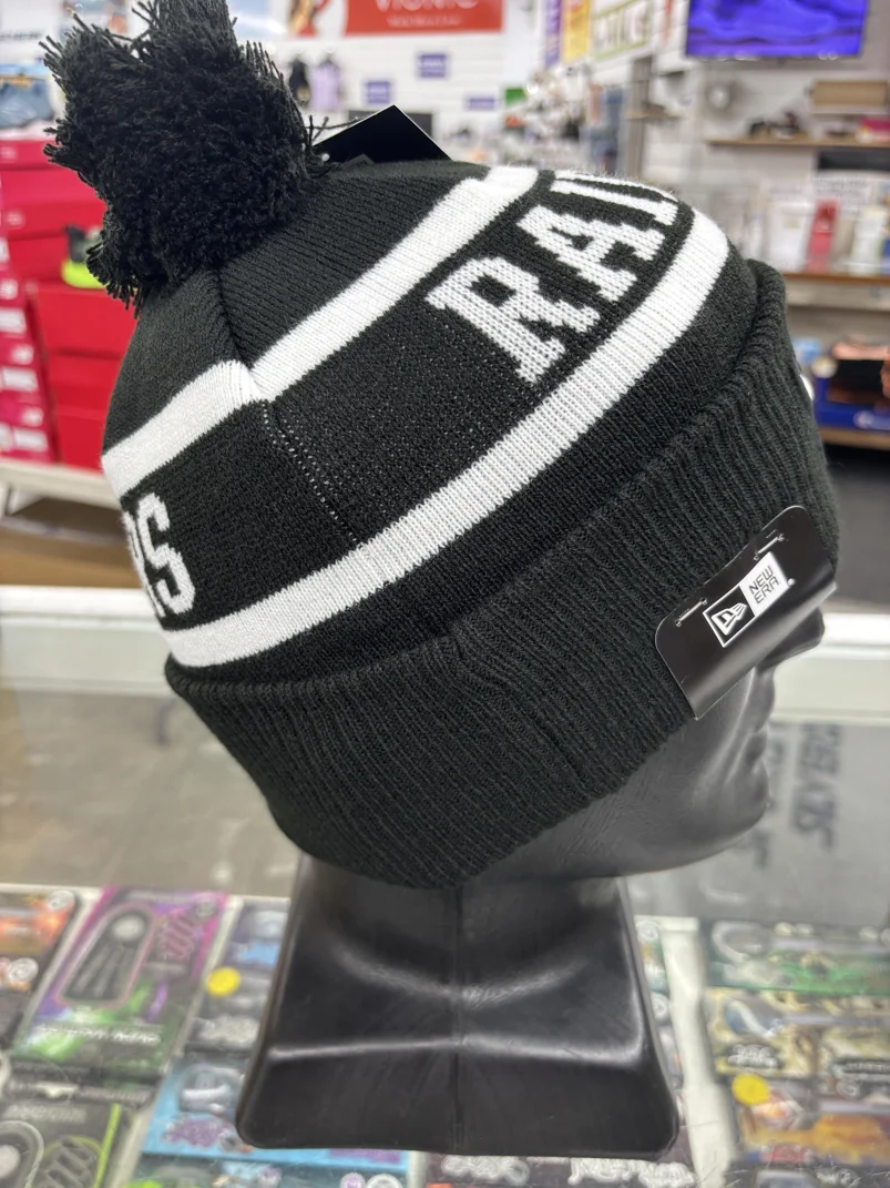 Raiders Beanie Black White Right