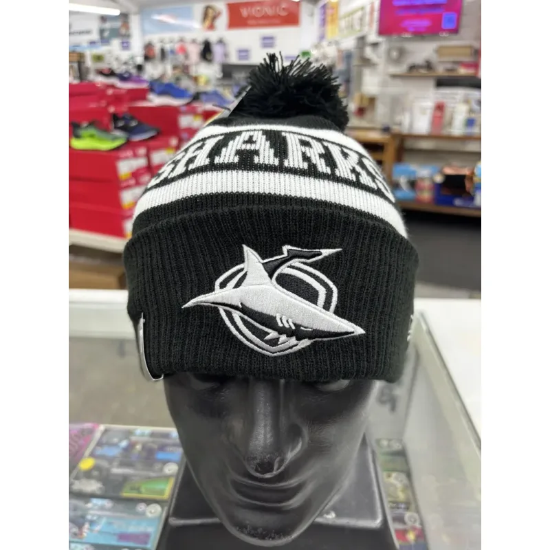 Sharks Beanie Black White Front
