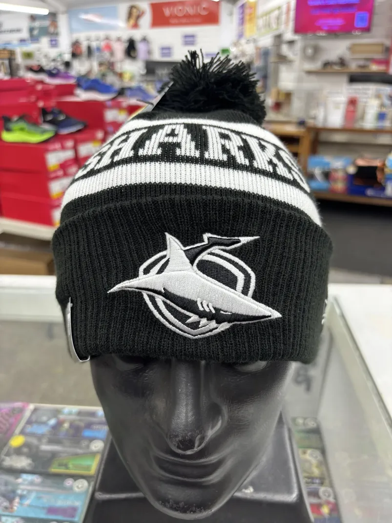 Sharks Beanie Black White Front