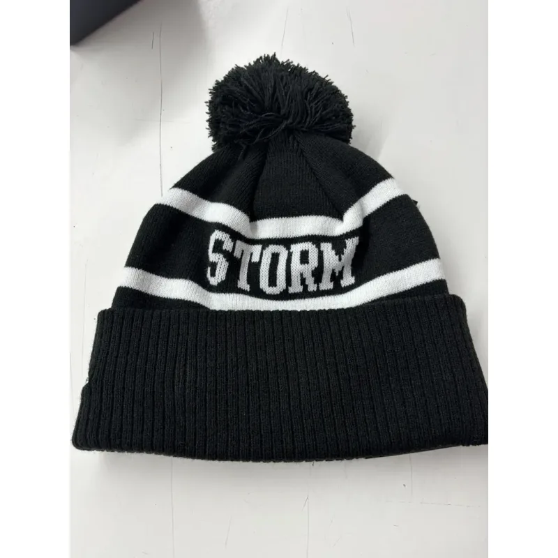 Storm Beanie Black White Flat Back