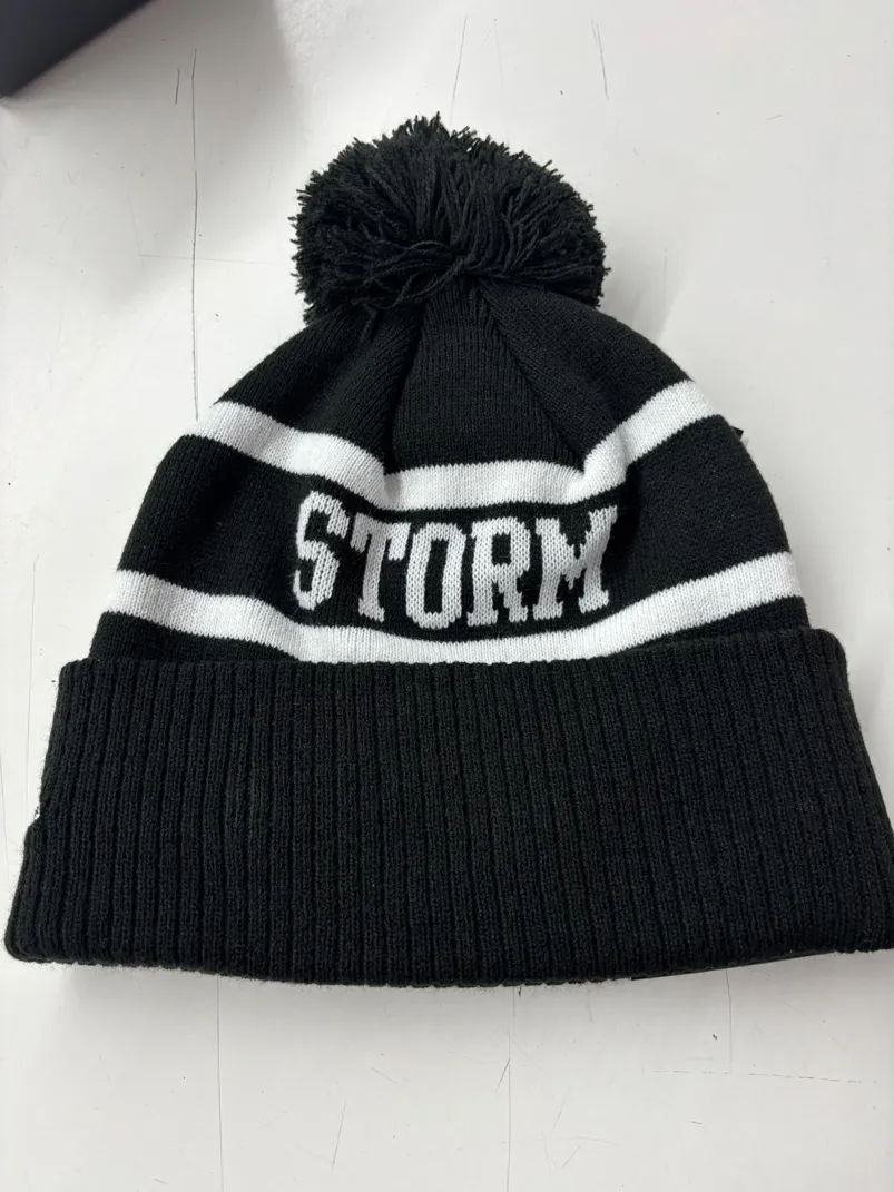 Storm Beanie Black White Flat Back