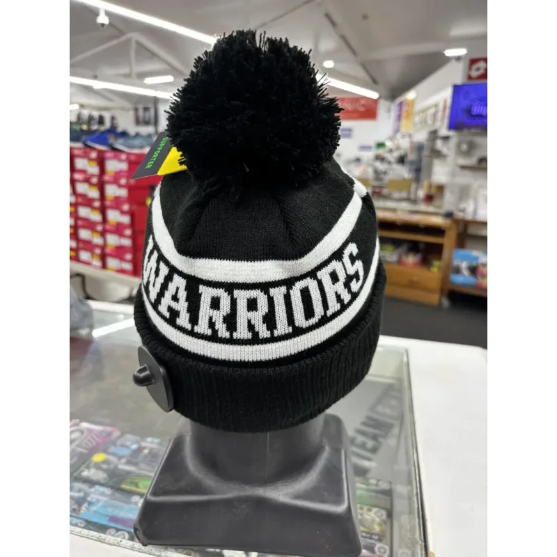 Warriors Beanie Black White Back